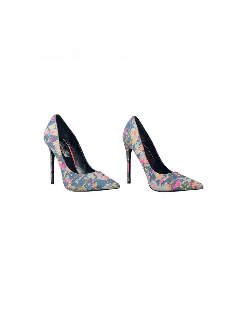 Shoe Republic LA Denim Paint Splatter Pumps